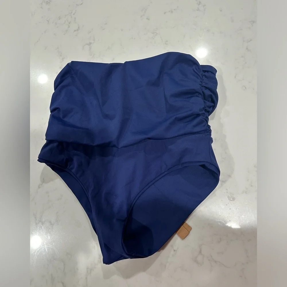 Skims Shaping Swim Foldover Skirt Bikini Bottom Midnight Blue M & XXS